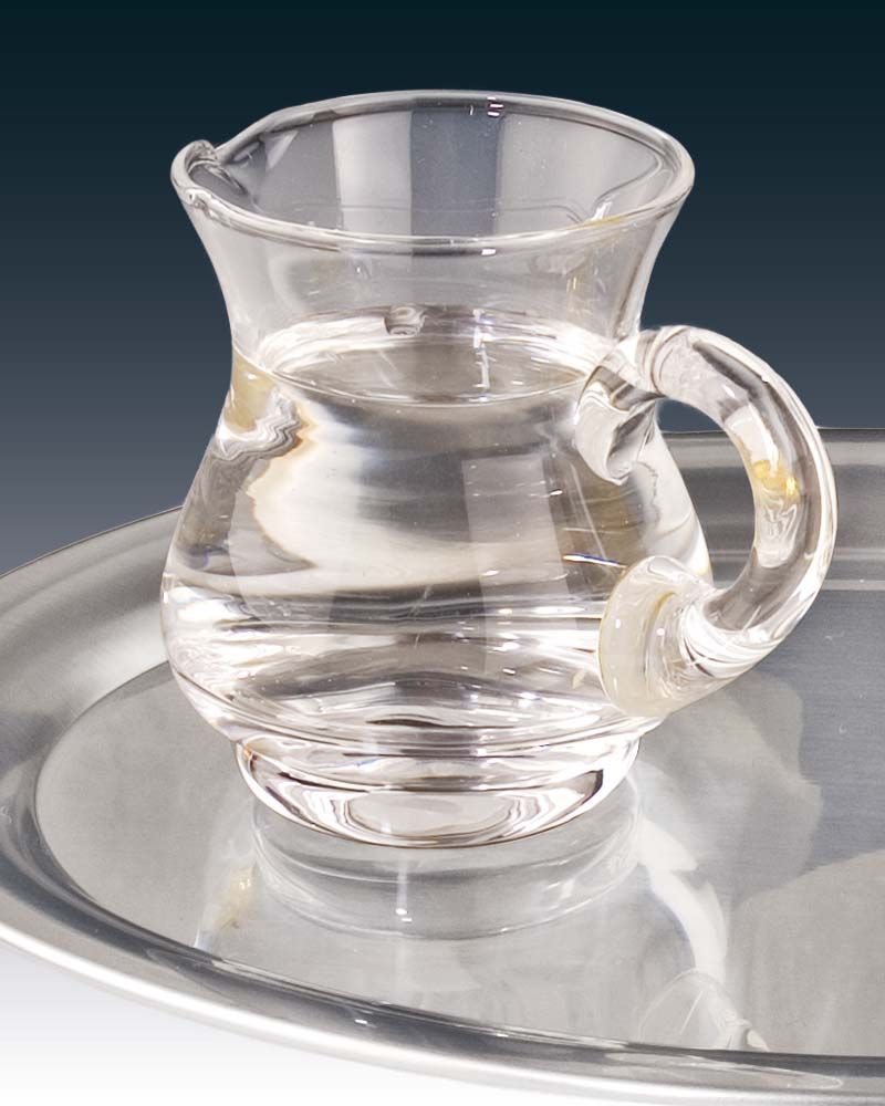 Messkännchen aus Glas 110 ml mundgeblasen, bauchig