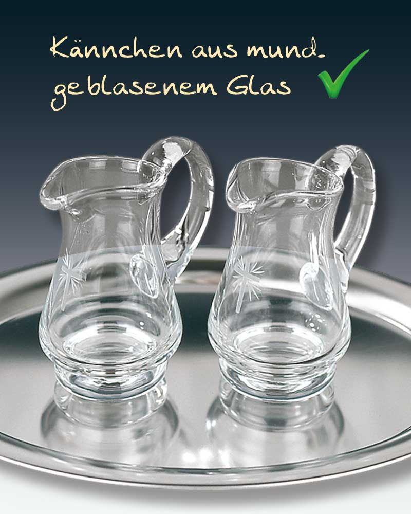Messkännchen 9 cm hoch aus mundgeblasenem Glas