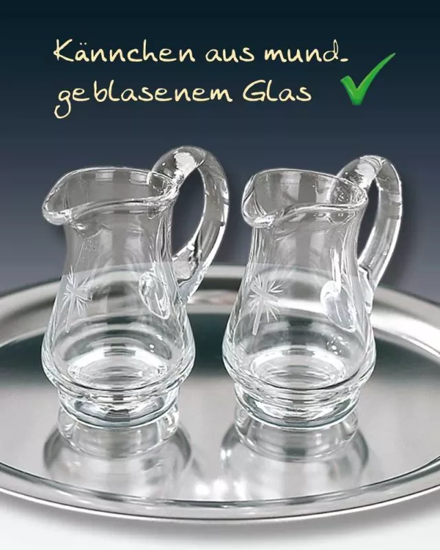 Messkännchen 9 cm hoch aus mundgeblasenem Glas