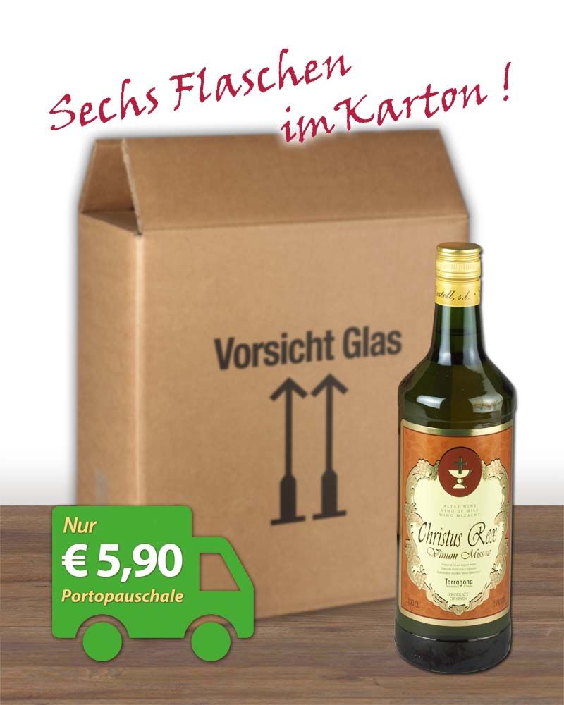 Messwein Christus Rex, rot, 1 Liter Flasche 15 % Vol.