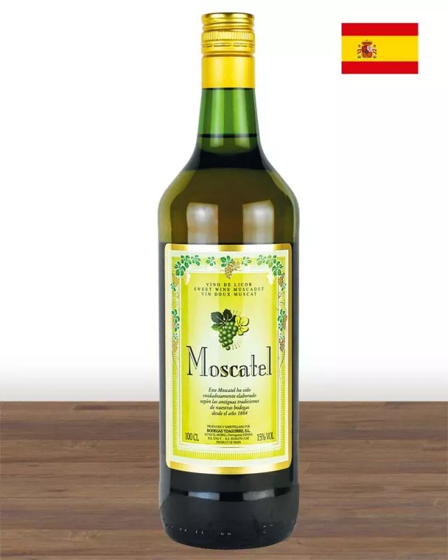 Messwein Moscatel aus Spanien 1 Ltr. Flasche, weiß, süß