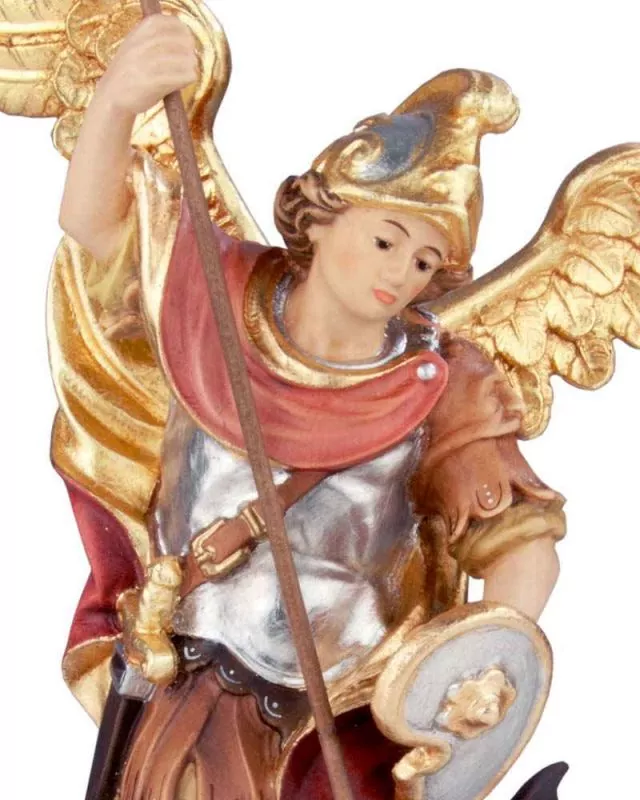 Erzengel Michael 20 cm Heiligenfigur geschnitzt