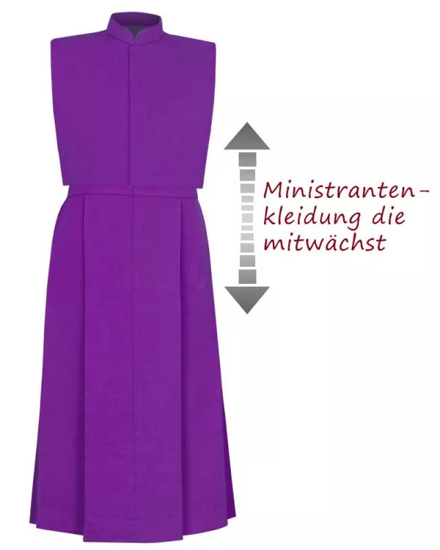 Ministrantenrock violett 100cm mit Weste, Trevira Wolle