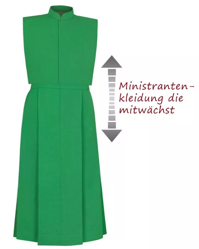 Ministrantenrock grün 110cm mit Weste Trevira Wolle