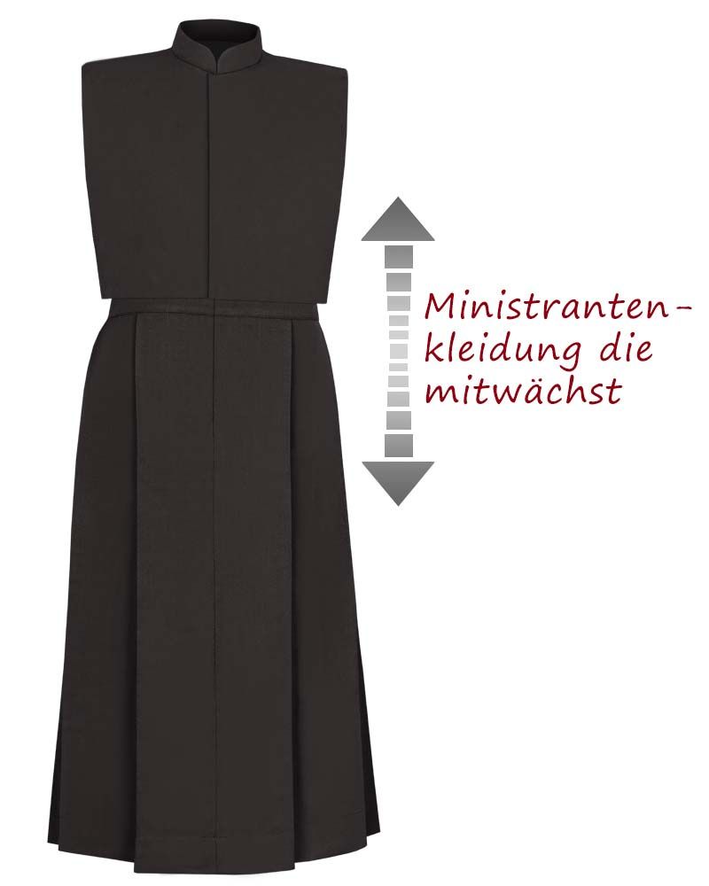 Ministrantenrock 80 cm schwarz, mit Weste Trevira Wolle