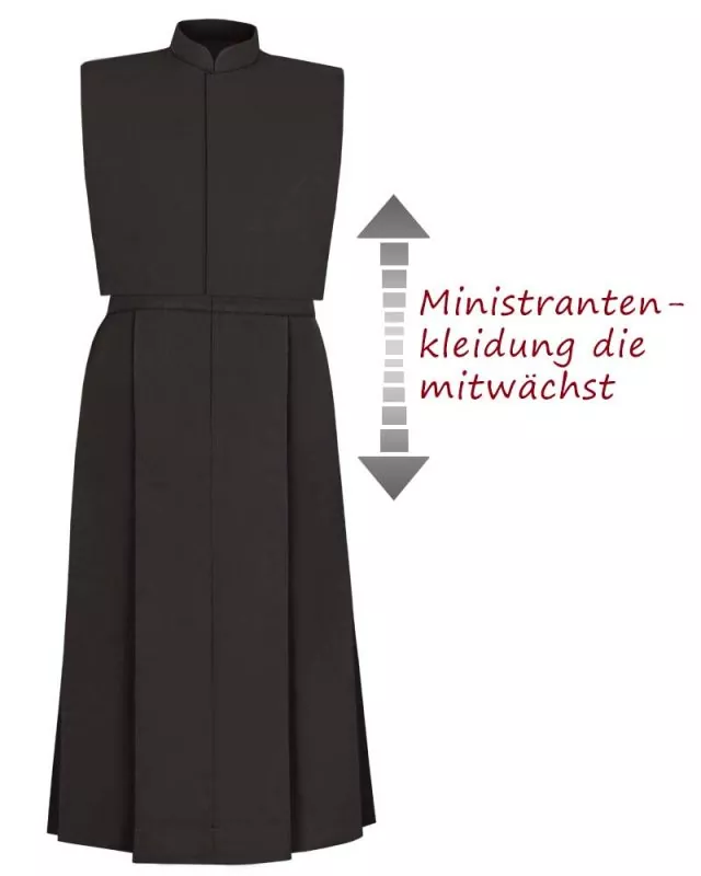 Ministrantenrock schwarz 80 cm mit Weste