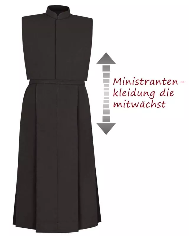 Ministrantenrock 80 cm schwarz, mit Weste Trevira Wolle