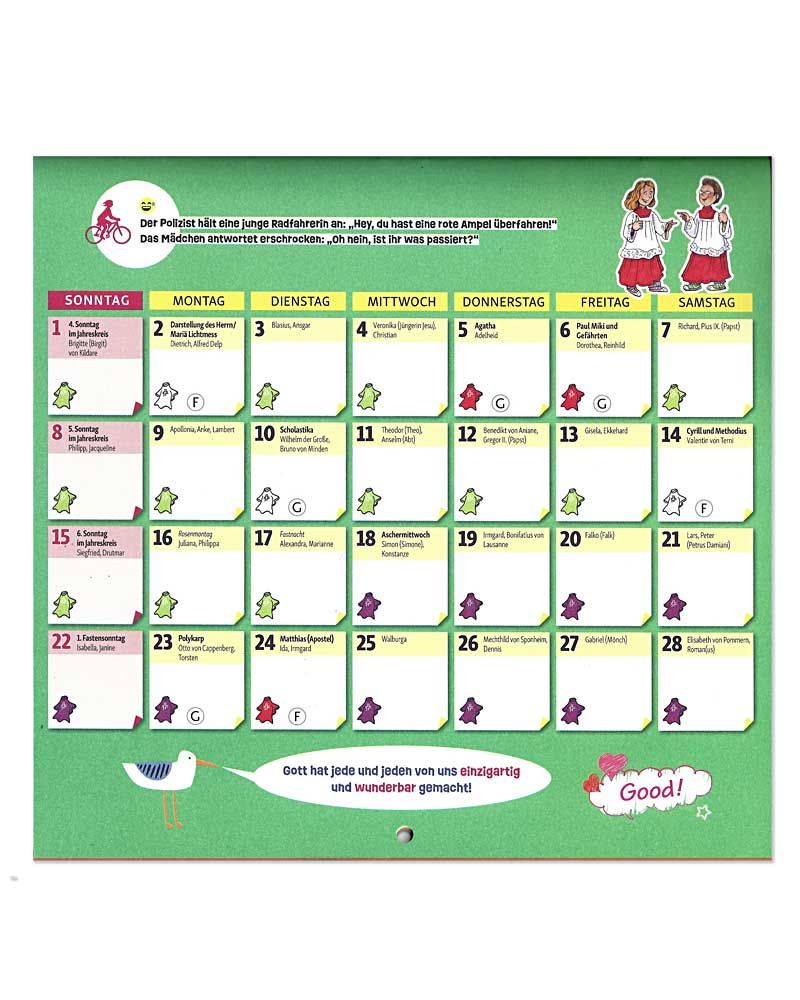 Ministranten-Wandkalender 2025, 13 Blatt
