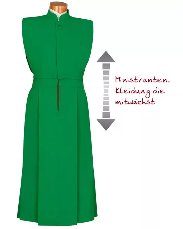 Ministrantenrock 110cm grün Weste & Hosenträger