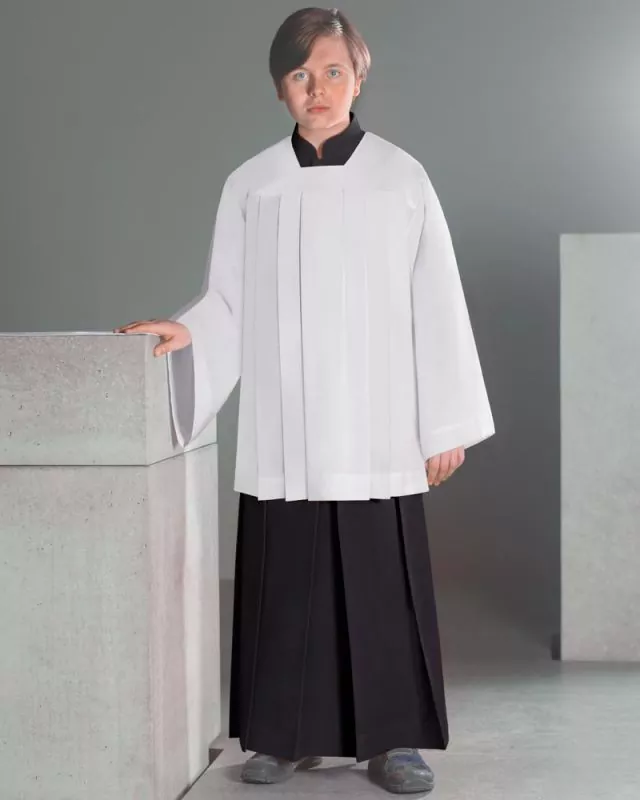 Ministrantenrock schwarz 110cm Weste & Hosenträg.