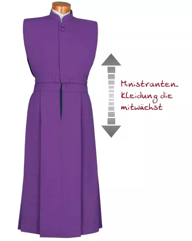Ministrantenrock violett 110cm Weste & Hosenträger