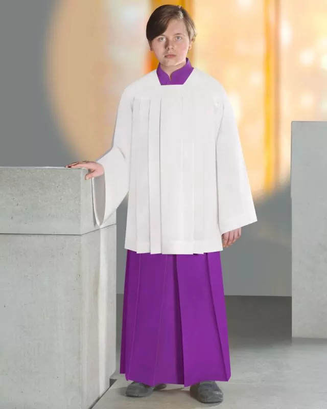 Ministrantenrock violett 100 cm mit Weste
