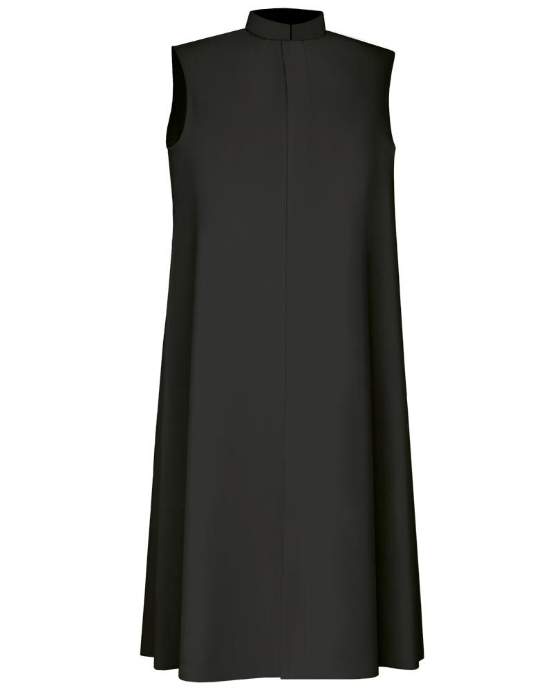 Ministrantentalar 140 cm lg. ohne Arm, Polyester schwarz