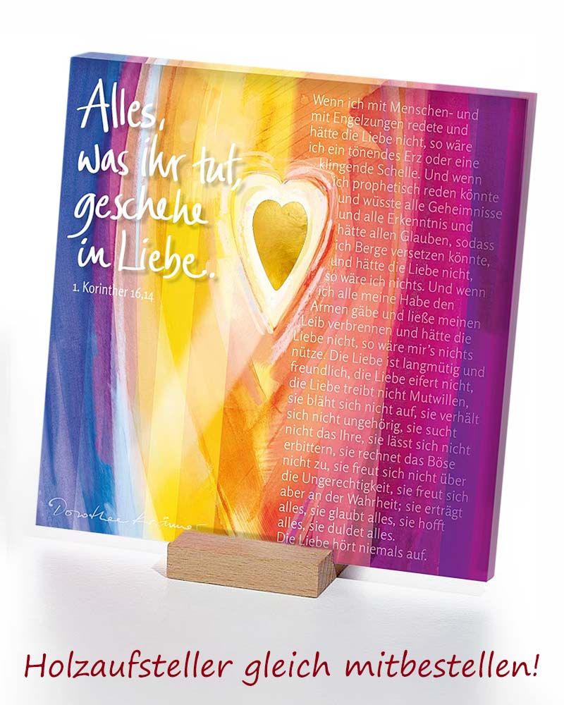 Acrylglastafel "Alle Dinge" Lichtbild violett 15 x 15 cm