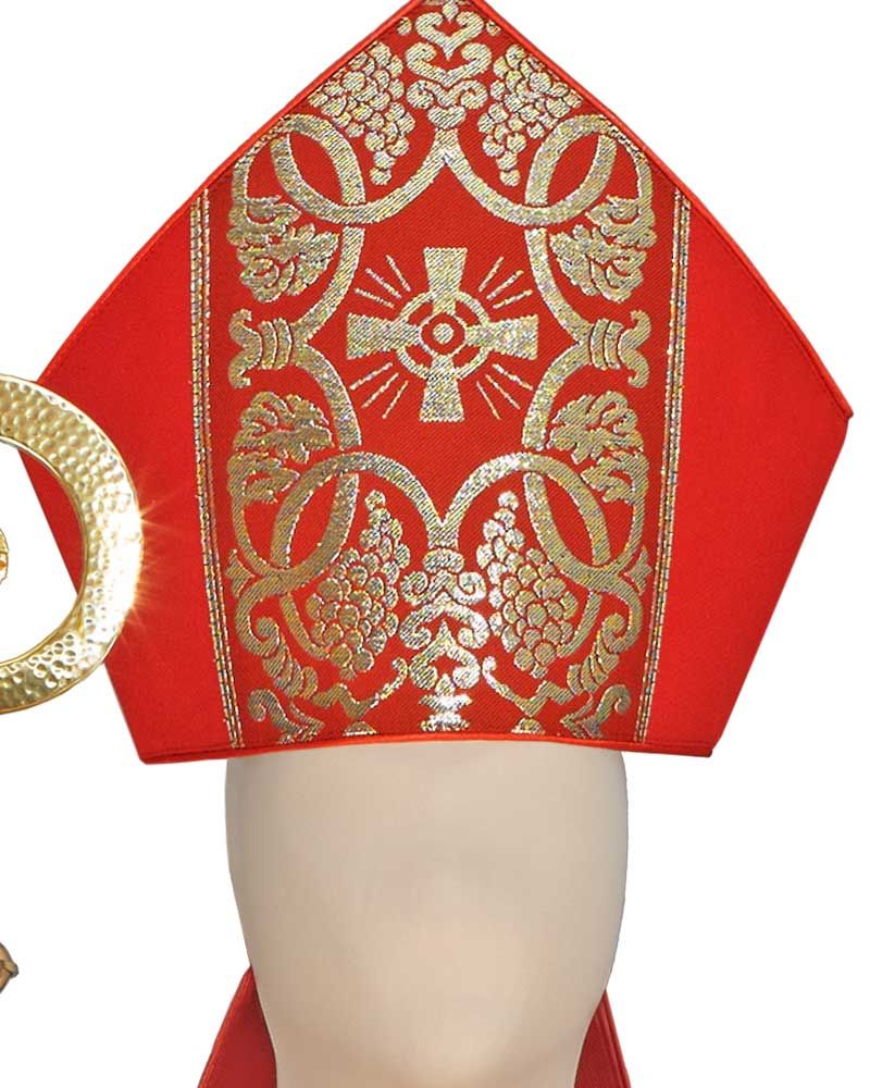 Nikolausset Mantel und Mitra Gr. 59/60 "Ambelos" 140 cm lang