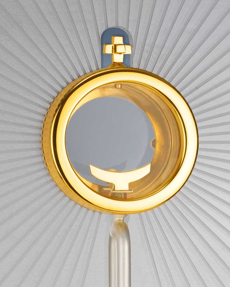 Monstranz 57 cm hoch, Strahlenkranz Plexiglass 30 cm Ø