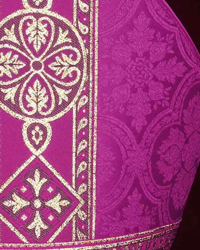 Nikolausmitra gotisch aus violettem Damast Gr.57-64
