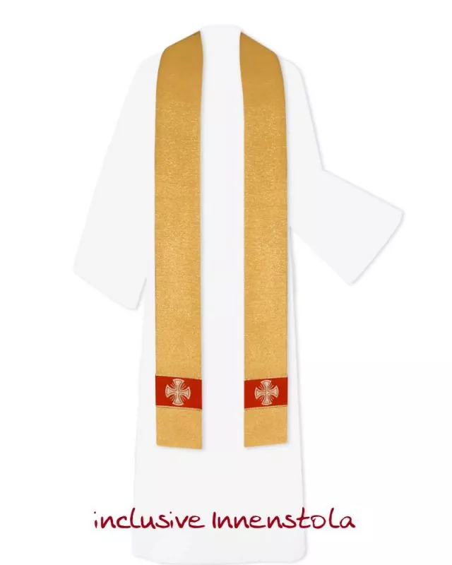 Nikolaus - Kasel gold Kreuzsymbol & Olivenzweig