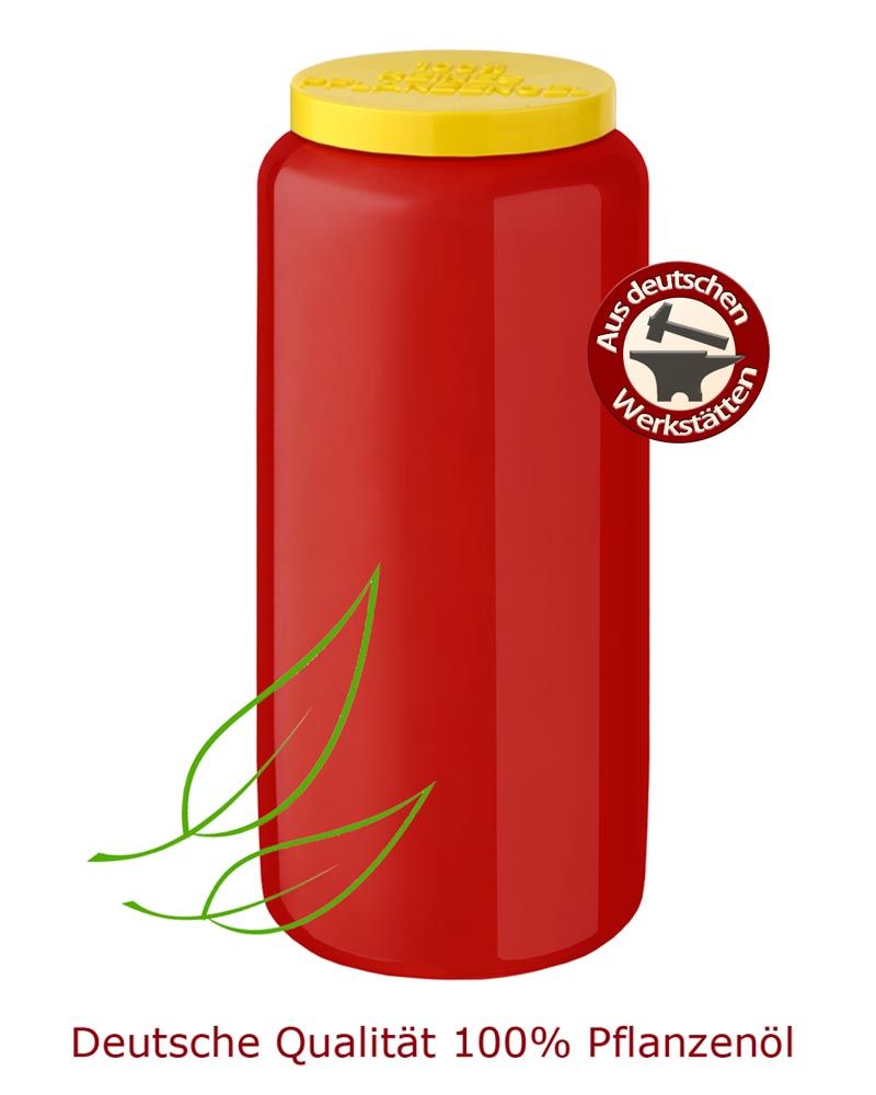 20 Ewiglichtölkerzen 7 Tage Brenner rot 100 % Pflanzenöl