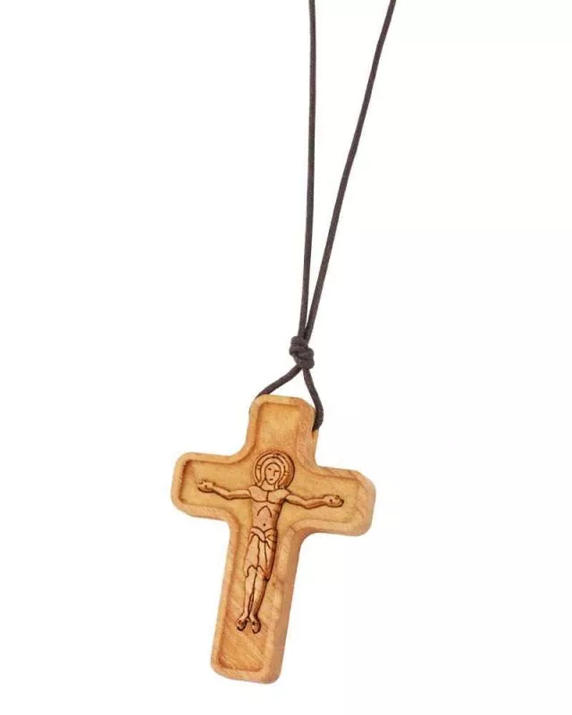 Kreuz aus Olivenholz mit Corpus 5,3 x 3,8 cm