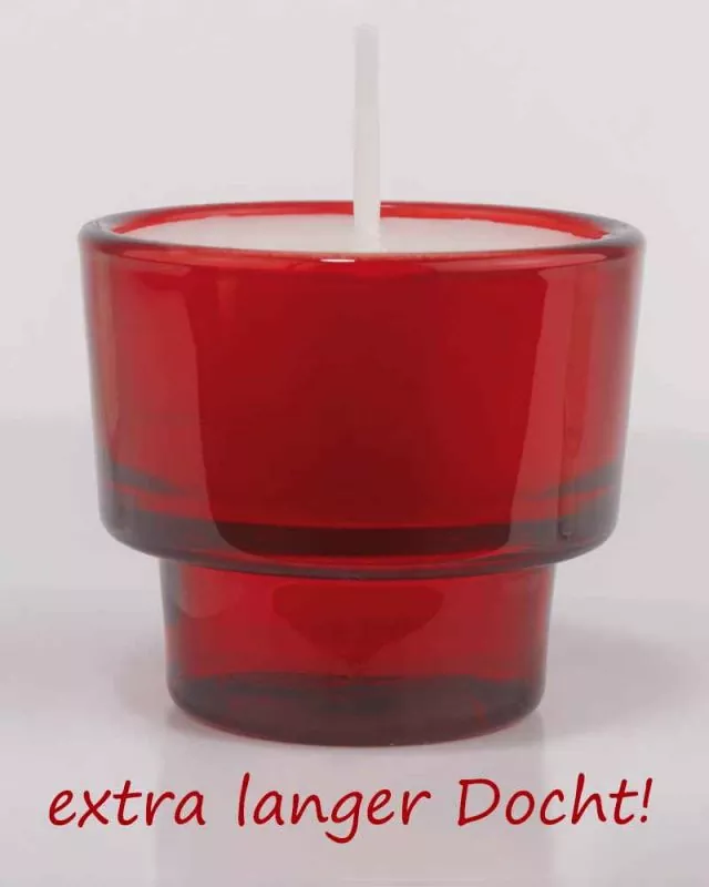 25 Opferlichte rot 50 mm Ø Glas > Der Umwelt Zuliebe!