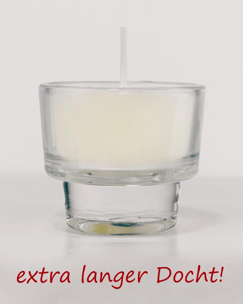 25 Lichtergläser transparent 5 cm Ø wiederbefüllbar