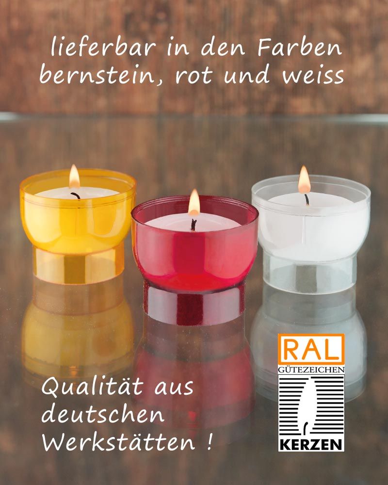 Opferkerzen 47mm, 3 Std. bernstein 300 Opferlichter