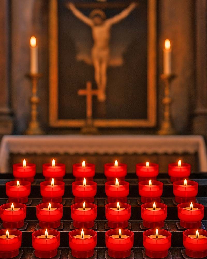 Opferlichter 47 mm Ø, rot 300 Opferkerzen 3 Stunden
