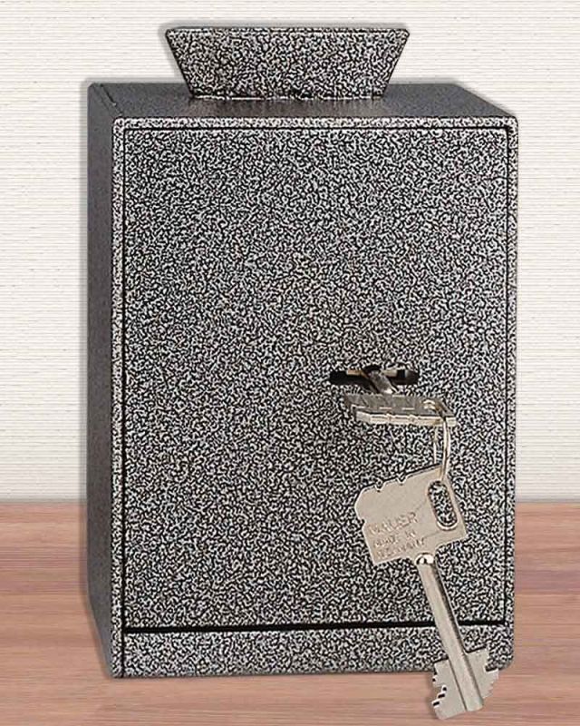 Opferstock Einwurf oben, Stahl 16 x 11,5 x 8 cm