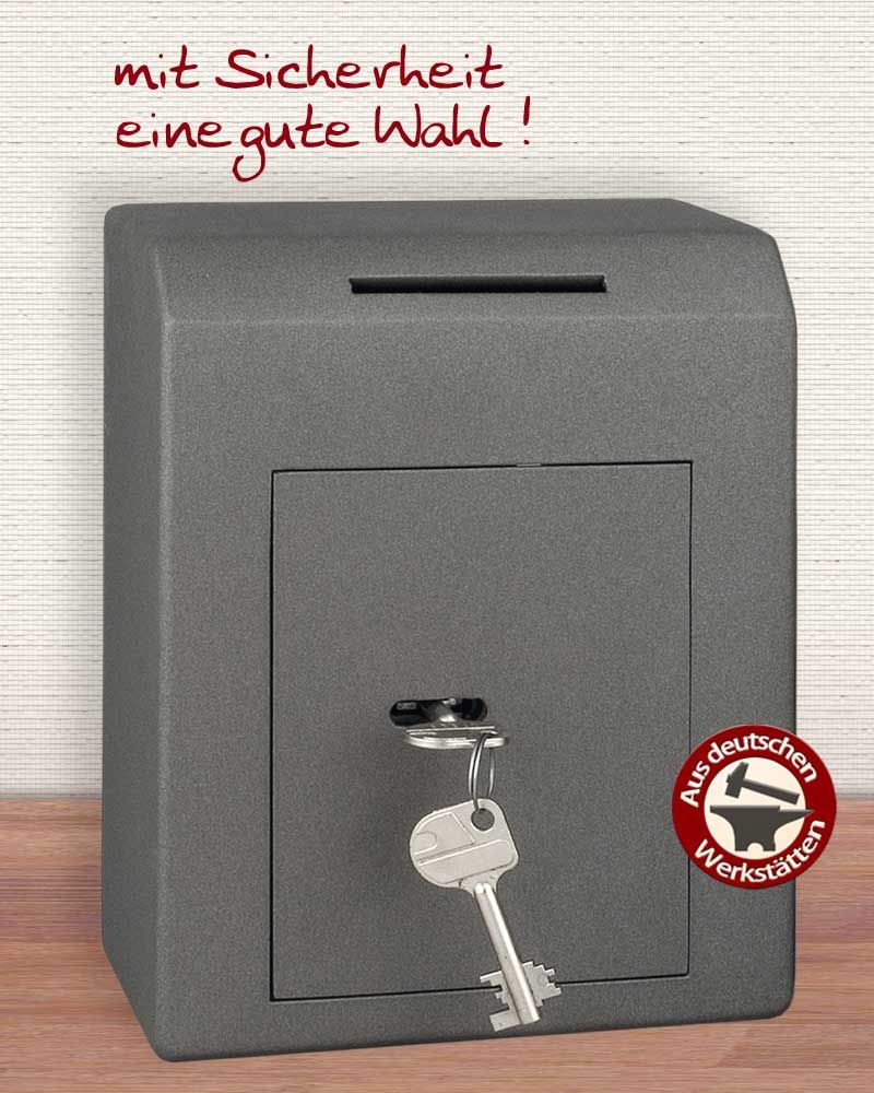 Opferstock mit Eckeinwurf 19,5x15,5x10cm Stahl 5mm