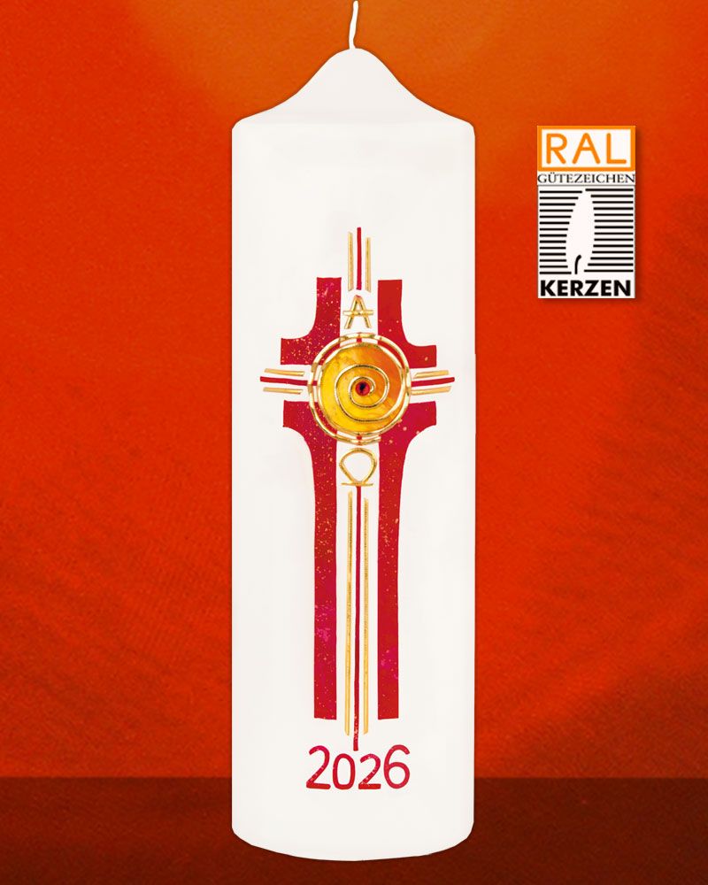 Osterkerze 225 x 70 mm RAL Kreuz der Unendlichkeit