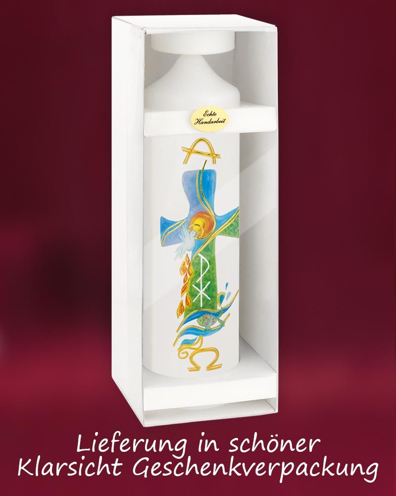 Osterkerze 225 x 70 mm "Hallelujah" Christuskorpus