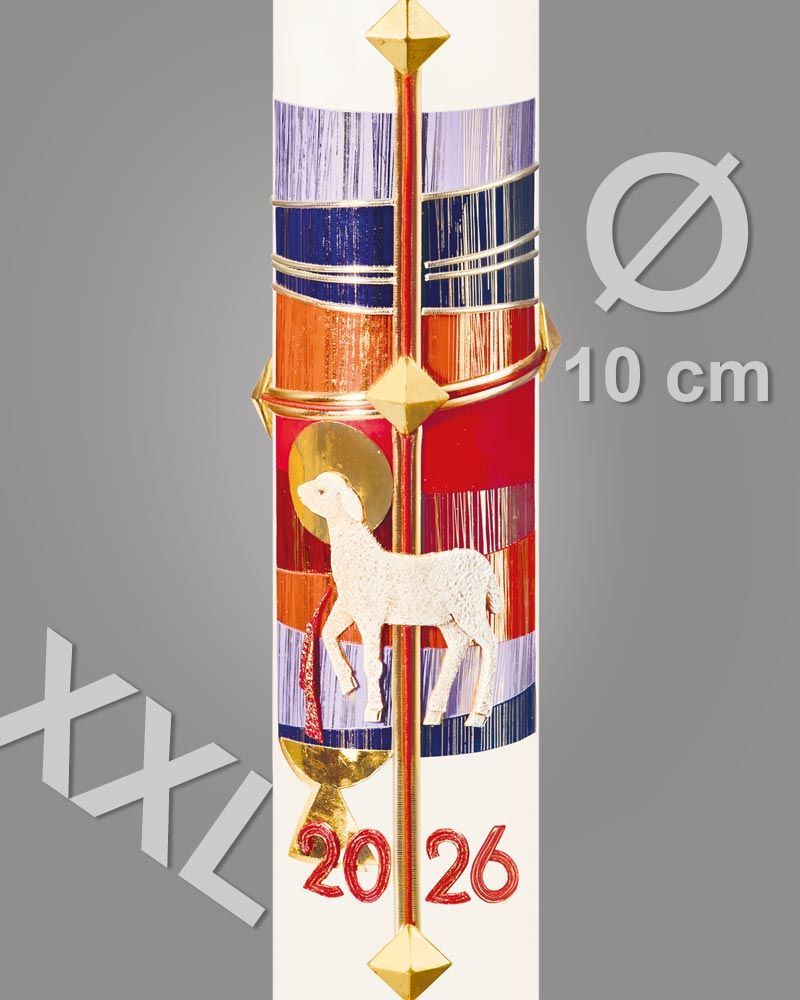 Osterkerze 1000 x 100 mm XXL Kreuz Lamm Gottes