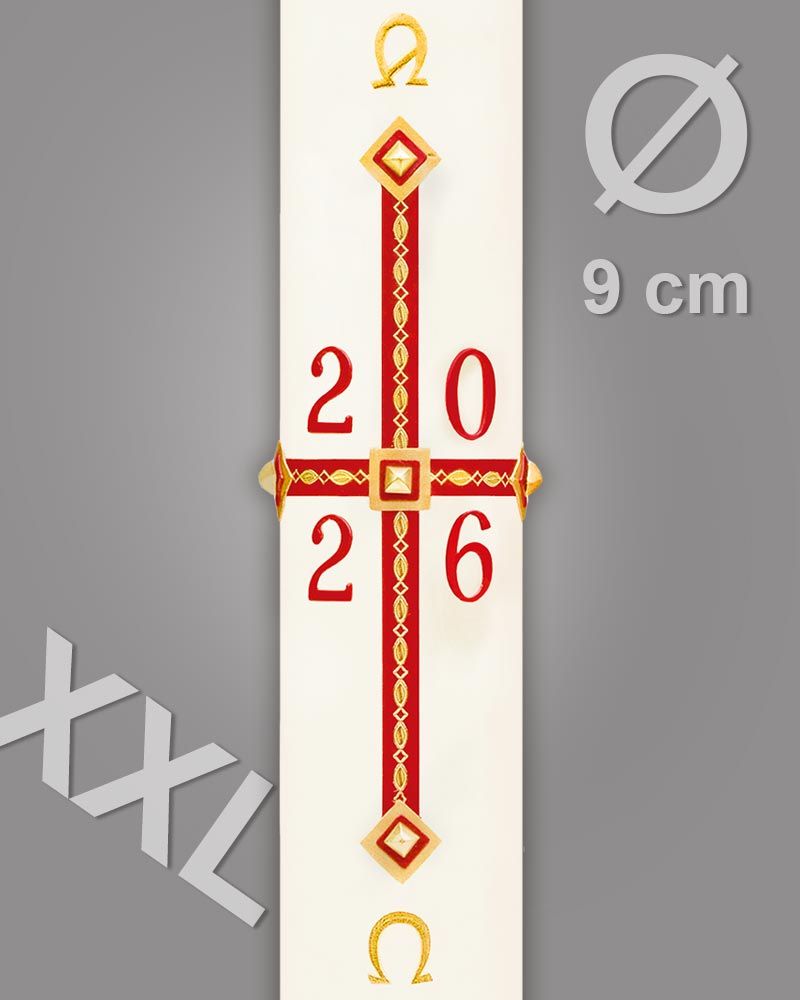 Osterkerze 1000 x 90 mm XXL Kreuzdekor Klassik