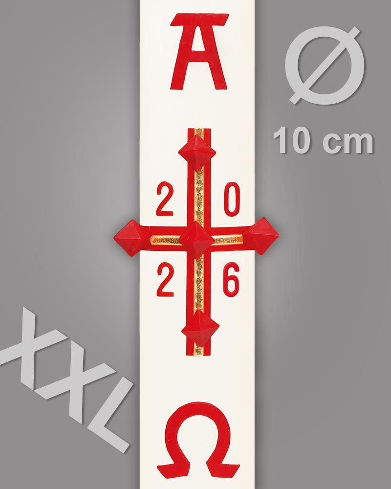 Osterkerze 1000 x 100 mm XXL Kreuz klassisch schlicht