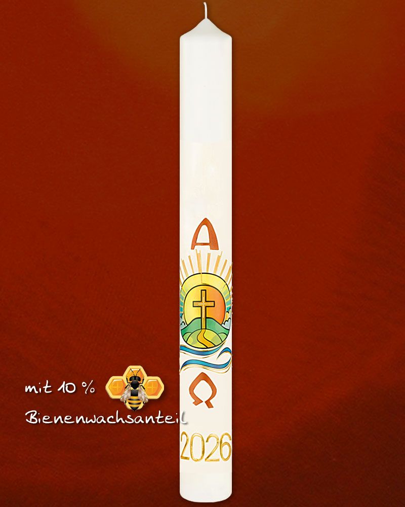 Osterkerze 800 x 80 mm A+O "Ich bin der Weg" 2025