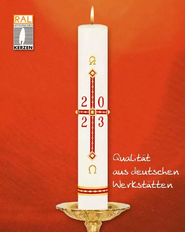 Osterkerze 1000 x 90 mm XXL Kreuzdekor Klassik