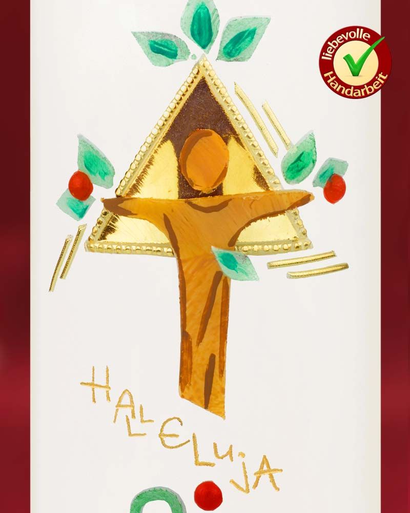 Osterkerze 225 x 70 mm "Hallelujah" Christuskorpus