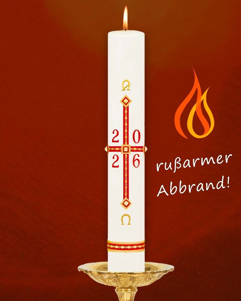 Osterkerze 800 x 80 mm klassisch Kreuz und Nägel