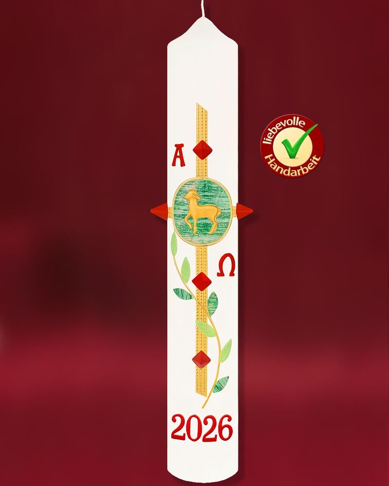 Osterkerze "Kreuz des Lebens" 400 x 60 mm