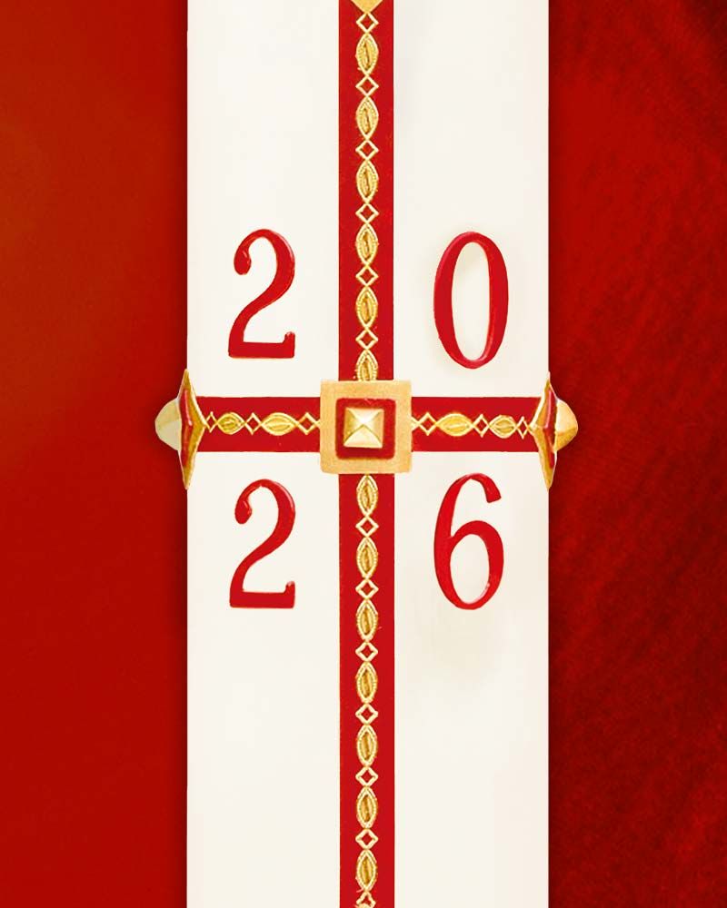 Osterkerze 800 x 80 mm klassisch Kreuz und Nägel