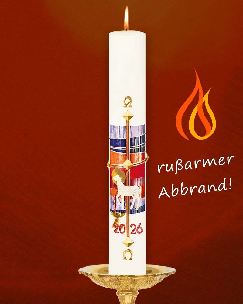 Osterkerze 600 x 80 mm Opferlamm & Kelch