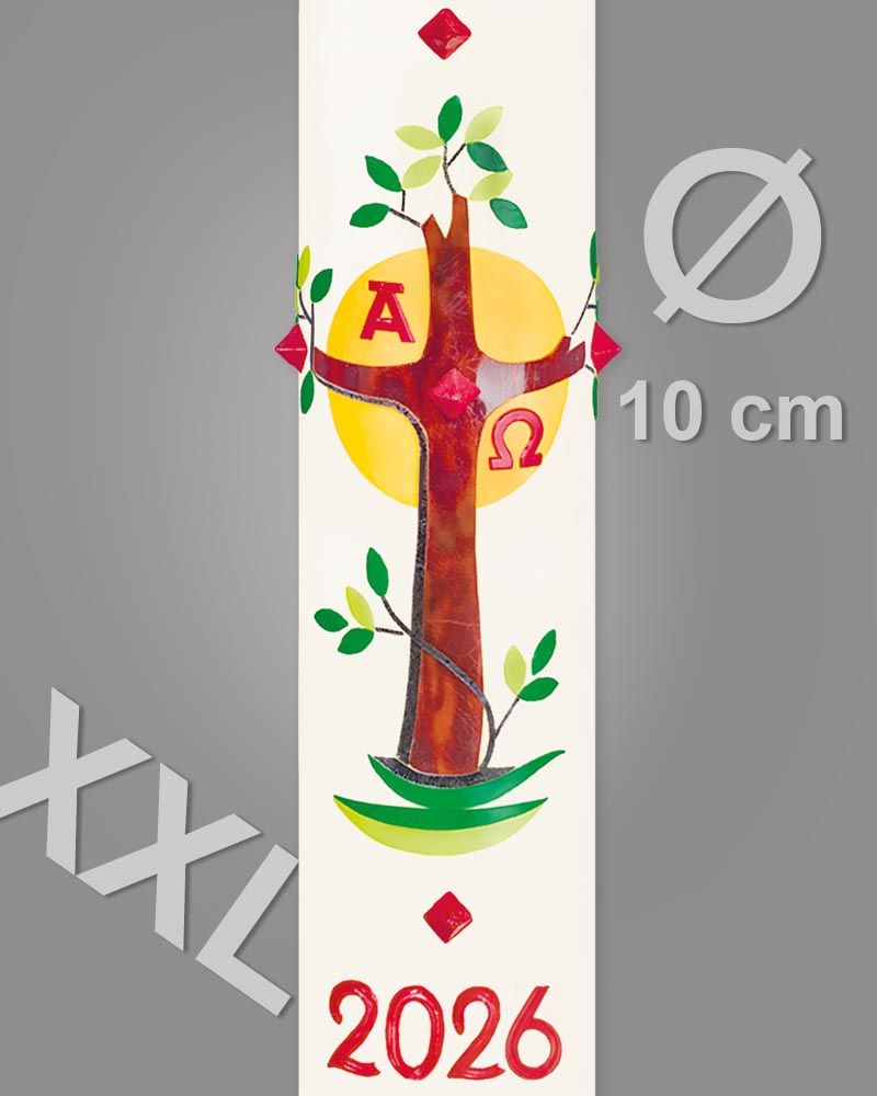 Osterkerze XXL Lebensbaum 1000 x 100 mm, mit Nägeln