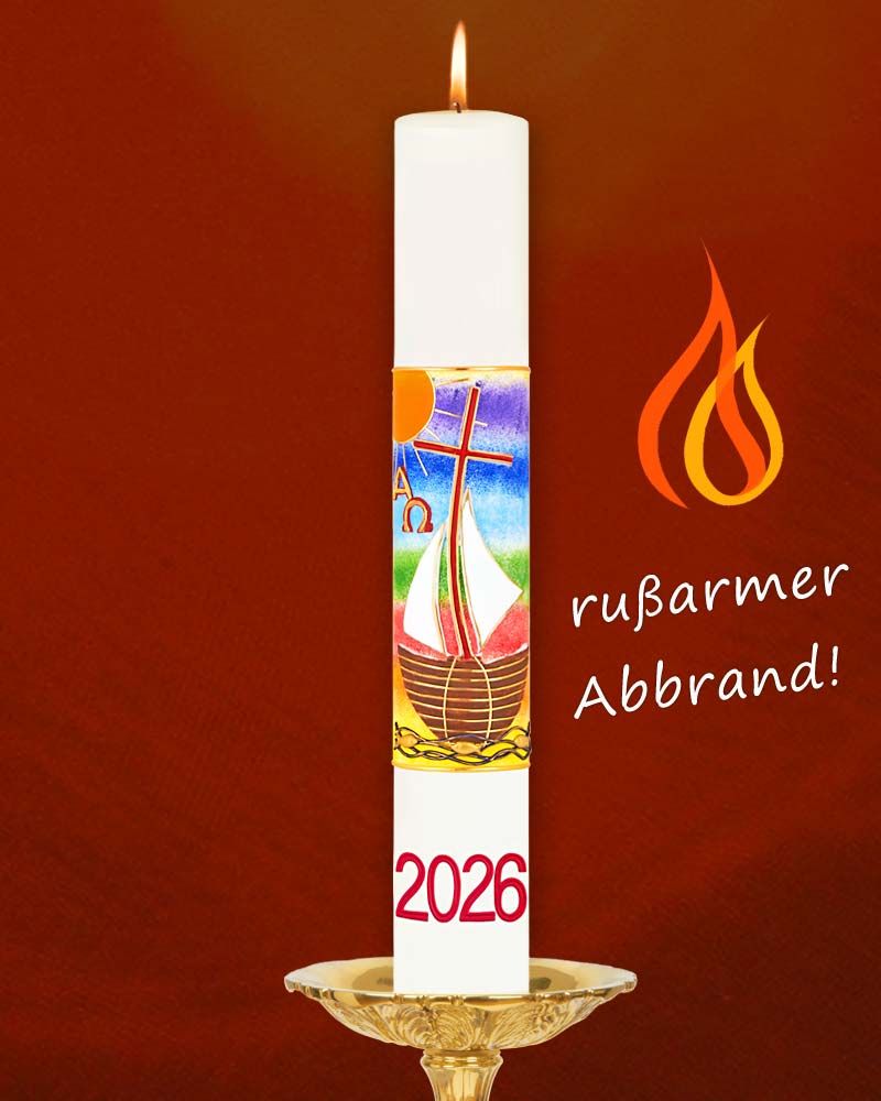 Osterkerze 800 x 80 mm RAL Schiff der Gemeinschaft