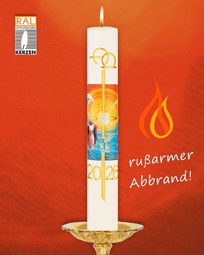 Osterkerze Moses mit Jahreszahl 600 x 80 mm