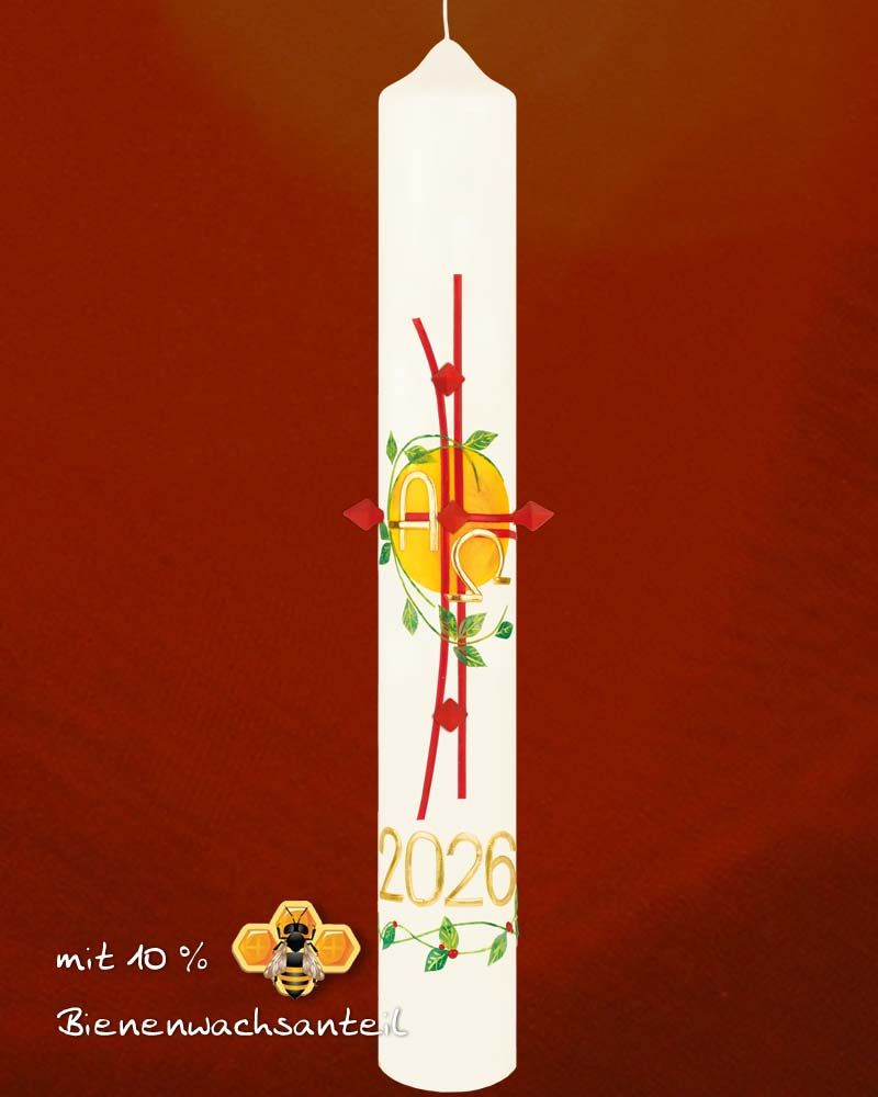 Osterkerze "Rankenkreuz" mit Nägeln 600 x 80 mm