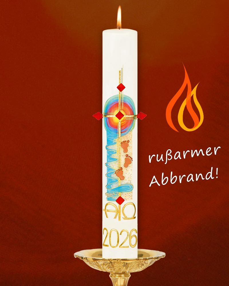 Osterkerze 1000 x 90 mm "Spuren im Sand" 2024