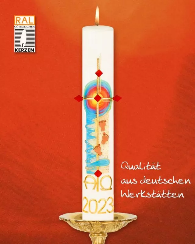 Osterkerze 1000 x 90 mm "Spuren im Sand" 2023