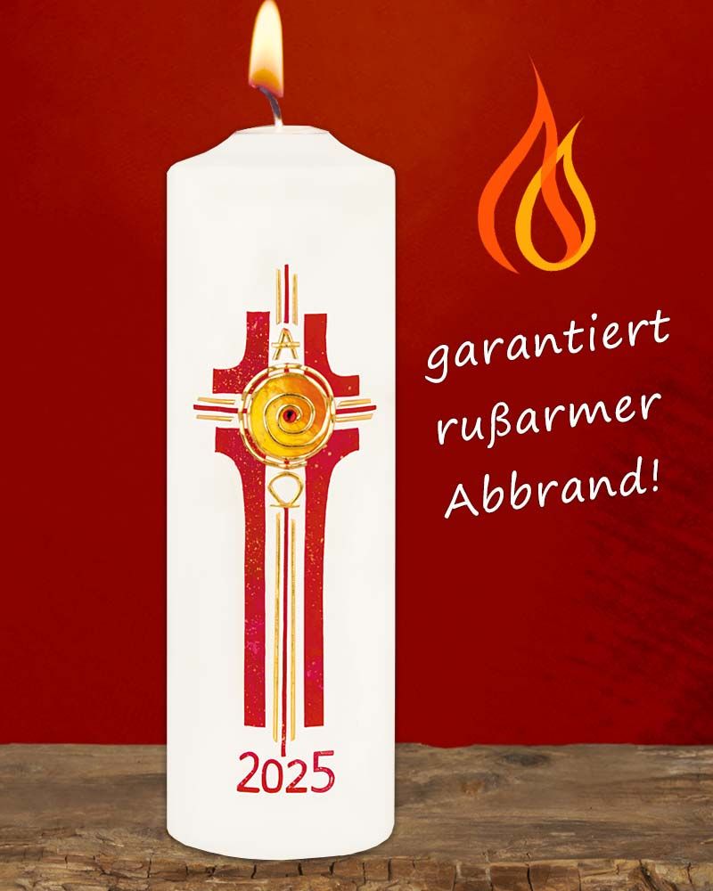 Osterkerze 225 x 70 mm RAL Kreuz der Unendlichkeit