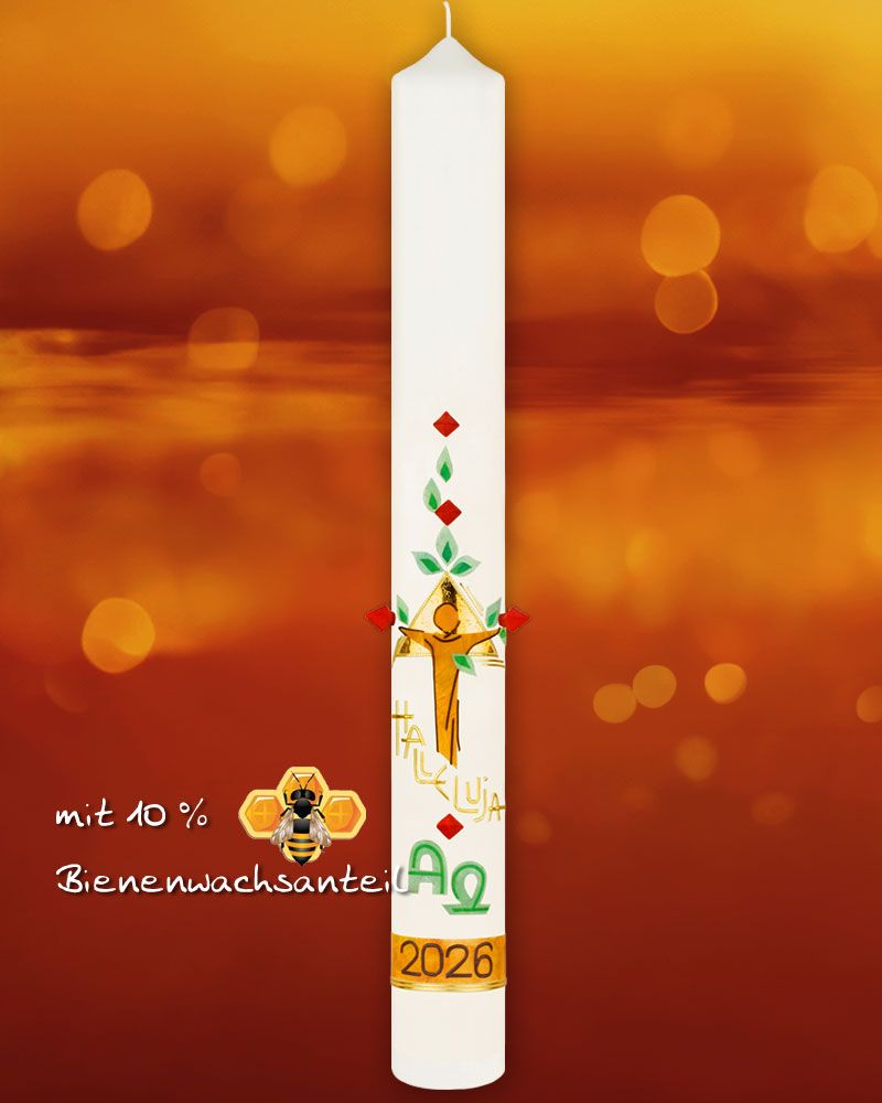 Osterkerze 800 x 80 mm "Hallelujah" Dreifaltigkeit